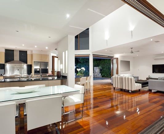 Modern Kitchen with Shiny Floor — Residential Conveyancing in Wyong NSW